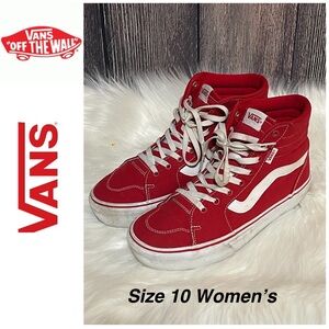 Vans Sk8-Hi Platform Red White Women's Sneakers size 10
